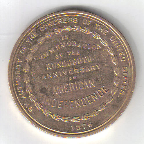 1876-Independance-Centenary--Gilt-Medallion